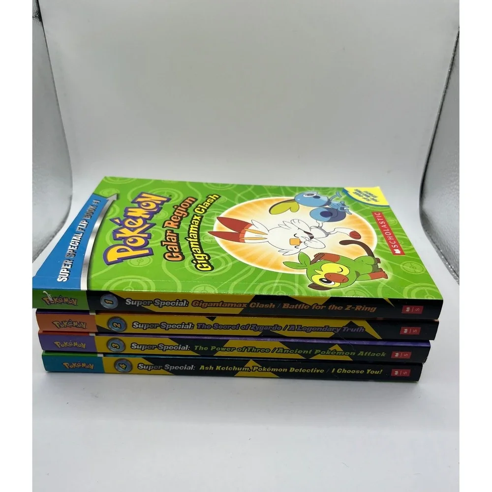 Pokemon Super‎ Special Chapter Book Collection Scholastic 4 Flip Books